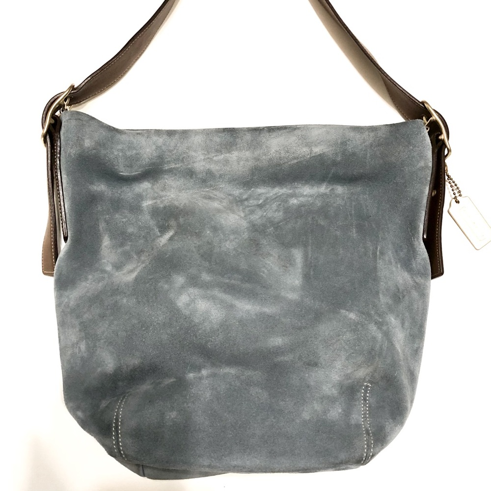 Coach suede blue shoulder bag with adjustable strap EXCELLENT CONDITION!!!